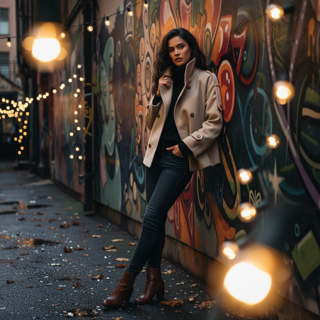 Instatame Women’s Formal Cropped Trench Coat