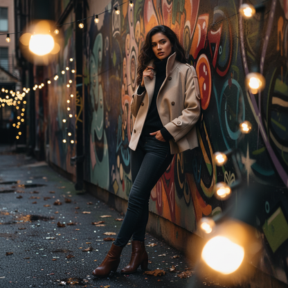 Instatame Women’s Formal Cropped Trench Coat