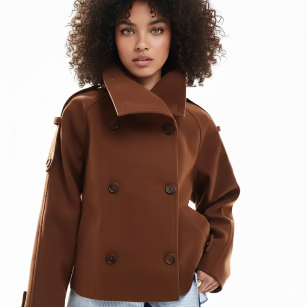 Instatame Women’s Formal Cropped Trench Coat