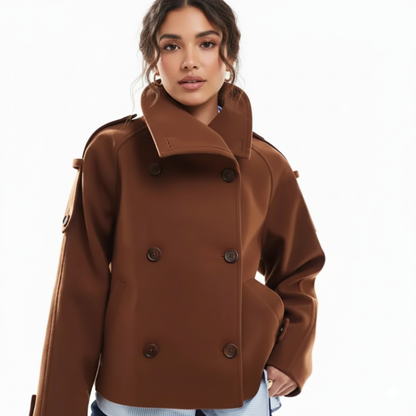 Instatame Women’s Formal Cropped Trench Coat