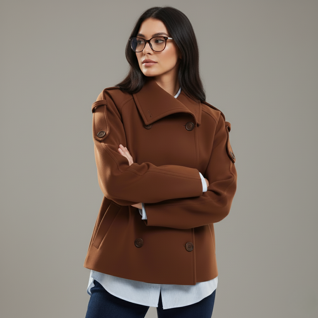 Instatame Women’s Formal Cropped Trench Coat