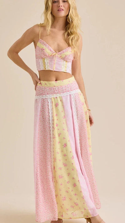 Flower Matching Skirt Set